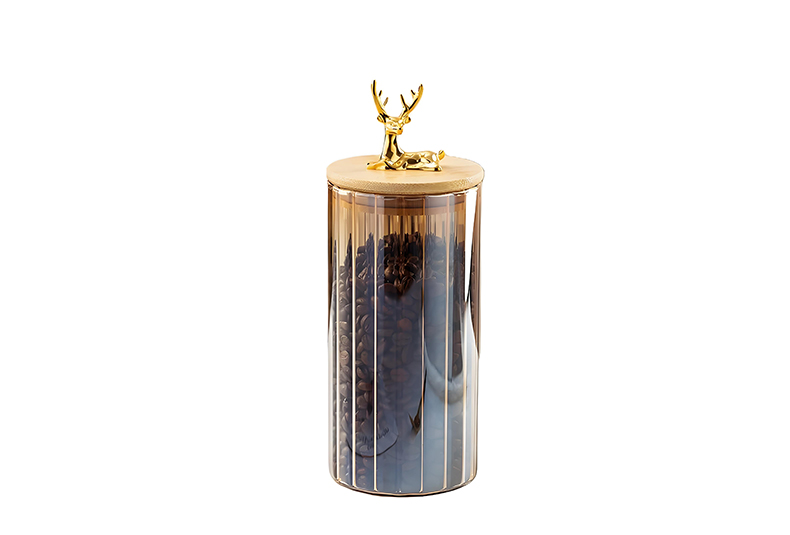WISHOME Deer - Shaped Bamboo Lid Borosilicate Glass Storage Jars Main Product Image